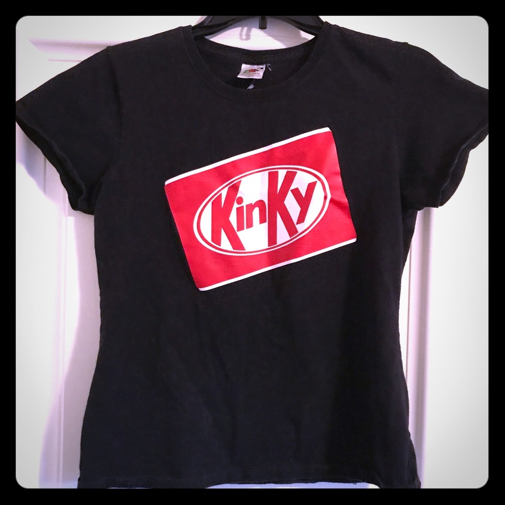 Kinky kit kat black t-shirt can be a costume top